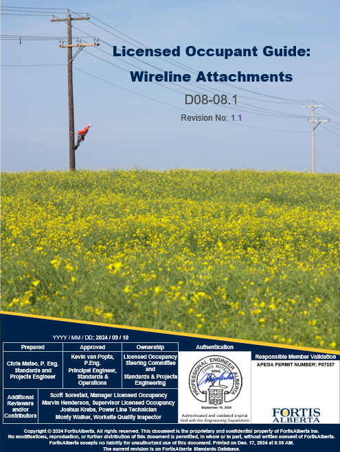 Licensed Occupant Guide: Wireline Attachments D08-08.1