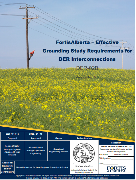 DER-02B - FortisAlberta Effective Grounding Study Requirements