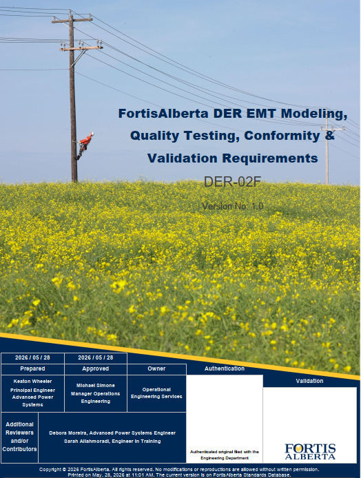 DER-02F - FortisAlberta Model Validation Requirements
