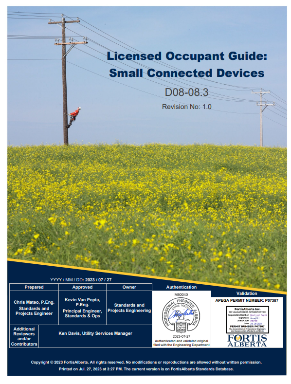 Licensed Occupant Guide: Small Connected Devices D08-08.3