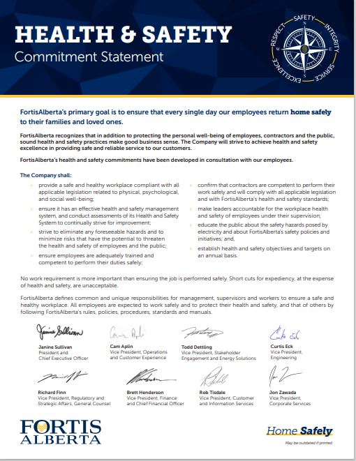 Health and Safety Commitment Statement