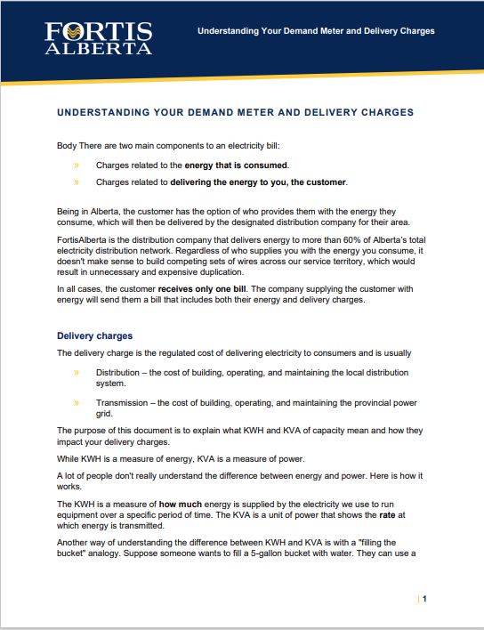 Understanding Your Demand Meter and Delivery Charges